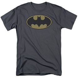 Batman - Batman Little Logos Adult T-Shirt In Charcoal