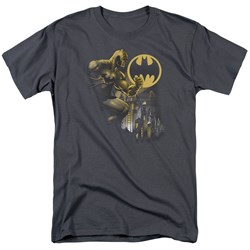 Batman - Bat Signal Adult T-Shirt In Charcoal