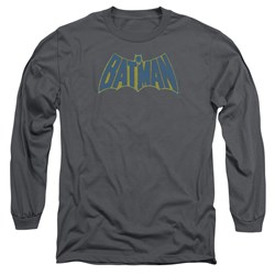 Batman - Mens Sketch Logo Long Sleeve Shirt In Charcoal