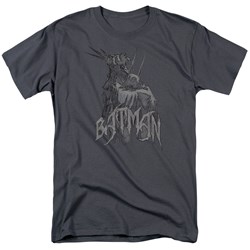 Batman - Scary Right Hand Adult T-Shirt In Charcoal