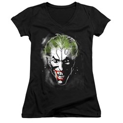 Batman - Juniors Face Of Madness V-Neck T-Shirt