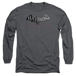 Batman: Arkham City - Mens Logo Long Sleeve Shirt In Charcoal