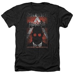 Arkham City - Mens Obey Order Poster Heather T-Shirt