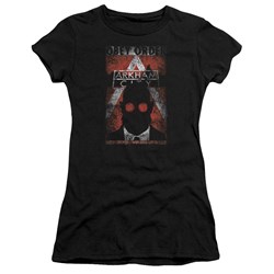 Batman: Arkham City - Obey Order Poster Juniors T-Shirt In Black