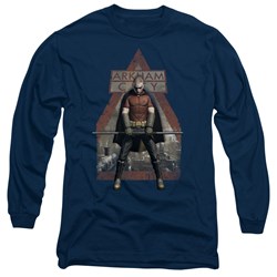 Batman: Arkham City - Mens Arkham Robin Long Sleeve Shirt In Navy