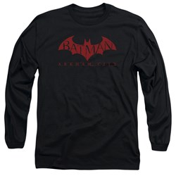 Batman: Arkham City - Mens Red Bat Long Sleeve Shirt In Black