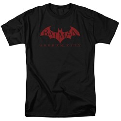 Batman: Arkham City - Red Bat Adult T-Shirt In Black