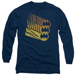 Batman - Mens Bat Signal Shapes Long Sleeve Shirt In Navy