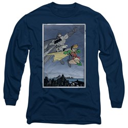 Batman - Mens Dkr Duo Long Sleeve Shirt In Navy