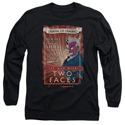 Batman - Mens Two Faces Long Sleeve Shirt In Black