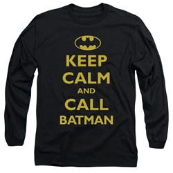 Batman - Mens Call Batman Long Sleeve Shirt In Black