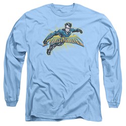 Batman - Mens Nightwing Burst Long Sleeve Shirt In Carolina Blue
