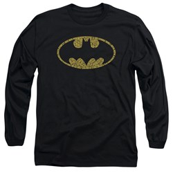 Batman - Mens Word Logo Long Sleeve Shirt In Black