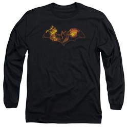 Batman - Mens Molten Logo Long Sleeve Shirt In Black