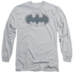 Batman - Mens Water Sketch Signal Long Sleeve Shirt In Silver