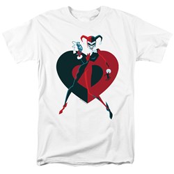 Batman - Mens Harely Heart T-Shirt In White