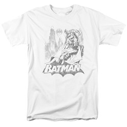 Batman - Mens Bat Sketch T-Shirt In White