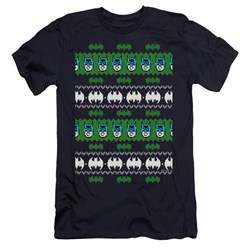 Batman - Mens Batman Christmas Sweater Premium Slim Fit T-Shirt