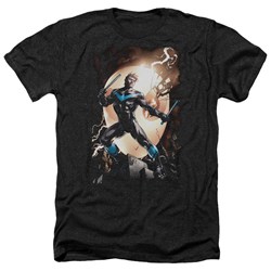 Batman - Mens Nightwing Against Owls Heather T-Shirt