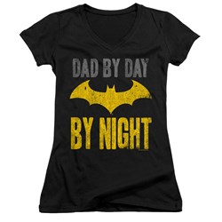 Batman - Juniors Dad By Day V-Neck T-Shirt