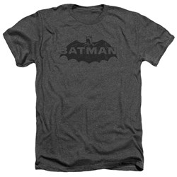 Batman - Mens Newsprint Logo Heather T-Shirt