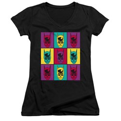 Batman - Juniors Warhol Batman V-Neck T-Shirt