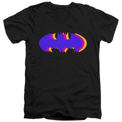 Batman - Mens Tri Colored Symbol V-Neck T-Shirt