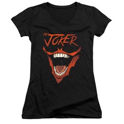 Batman - Juniors Joker Bat Laugh V-Neck T-Shirt