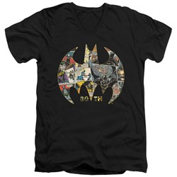 Batman - Mens 80Th Shield V-Neck T-Shirt