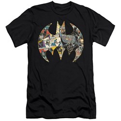 Batman - Mens Collage Shield Premium Slim Fit T-Shirt
