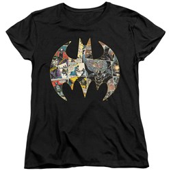 Batman - Womens Collage Shield T-Shirt