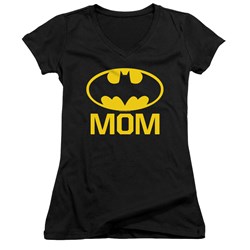 Batman - Juniors Bat Mom V-Neck T-Shirt