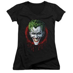 Batman - Juniors Joker Drip V-Neck T-Shirt