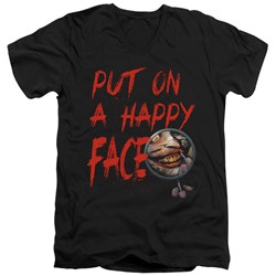 Batman - Mens Happy Face V-Neck T-Shirt