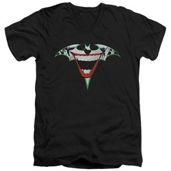 Batman - Mens Joker Bat Logo V-Neck T-Shirt