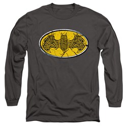 Batman - Mens Celtic Shield Long Sleeve Shirt In Charcoal
