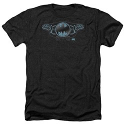 Batman - Mens Two Gargoyles Logo Heather T-Shirt