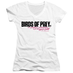 Birds Of Prey - Juniors Horizontal Logo V-Neck T-Shirt