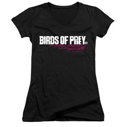 Birds Of Prey - Juniors Horizontal Logo V-Neck T-Shirt