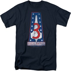 Battlestar Galactica - Vigilantes Badge Adult T-Shirt In Navy