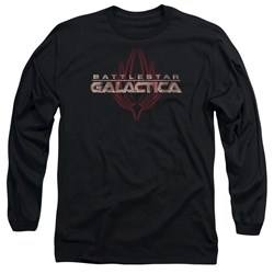 Battlestar Galactica - Mens Logo With Phoenix Long Sleeve Shirt In Black