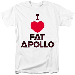 Battlestar Galactica - I Heart Fat Apollo Adult T-Shirt In White