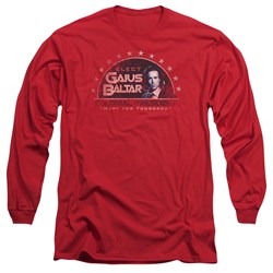 Battlestar Galactica - Mens Elect Gaius Long Sleeve Shirt In Red