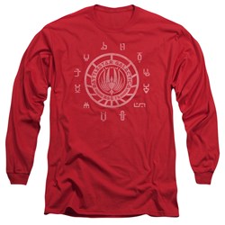 Battlestar Galactica - Mens Colonies Long Sleeve Shirt In Red