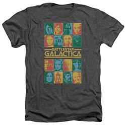 Battlestar Galactica - Mens 35Th Anniversary Cast T-Shirt In Charcoal