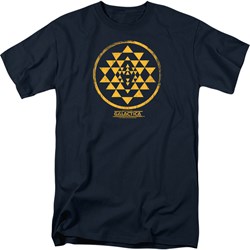 Battlestar Galactica - Mens Gold Squadron Patch T-Shirt In Navy