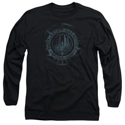 Battlestar Galactica - Mens Faded Emblem Long Sleeve T-Shirt