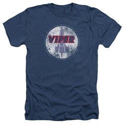 Battlestar Galactica - Mens War Torn Viper Logo Heather T-Shirt