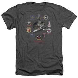 Battlestar Galactica - Mens Badges Heather T-Shirt