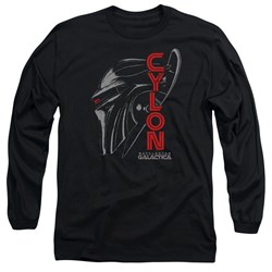 Battlestar Galactica - Mens Cylon Face Long Sleeve T-Shirt